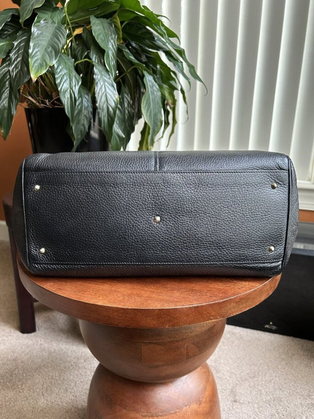 GIANNI VERSACE Medusa Leather Tote Bag, Black - Picture 8 of 14